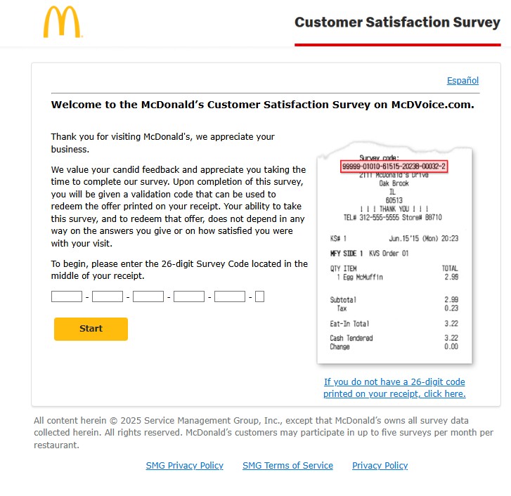 mcdvoice.com survey