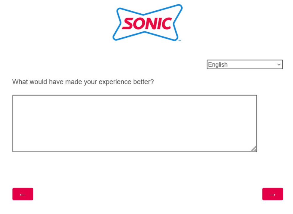 Sonic Drive-In Guest Survey